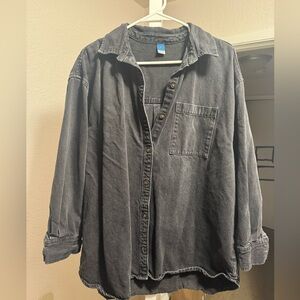 Old Navy Dark Gray Denim Shirt Jacket
